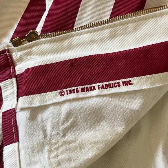 Vintage 1980s Striped Zip Up Jacket Men's Size M Red White 21x25.5 Boxy - Picture 3 of 8